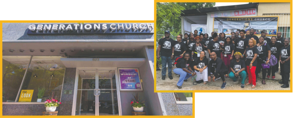 Bishop Ray (front, 3rd from left), First Lady Sherrie (2nd from left), and the Generations Church Medical Missions Team